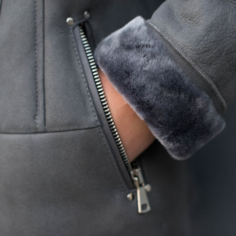 Hooded Shearling Jacket Women Leather Hooded Jacket Finest Future
