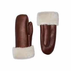 Brown Leather Gloves - Shearling Leather Gloves
