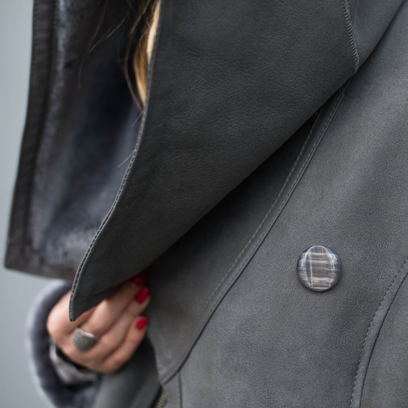 Hooded Shearling Jacket Women - Leather Hooded Jacket