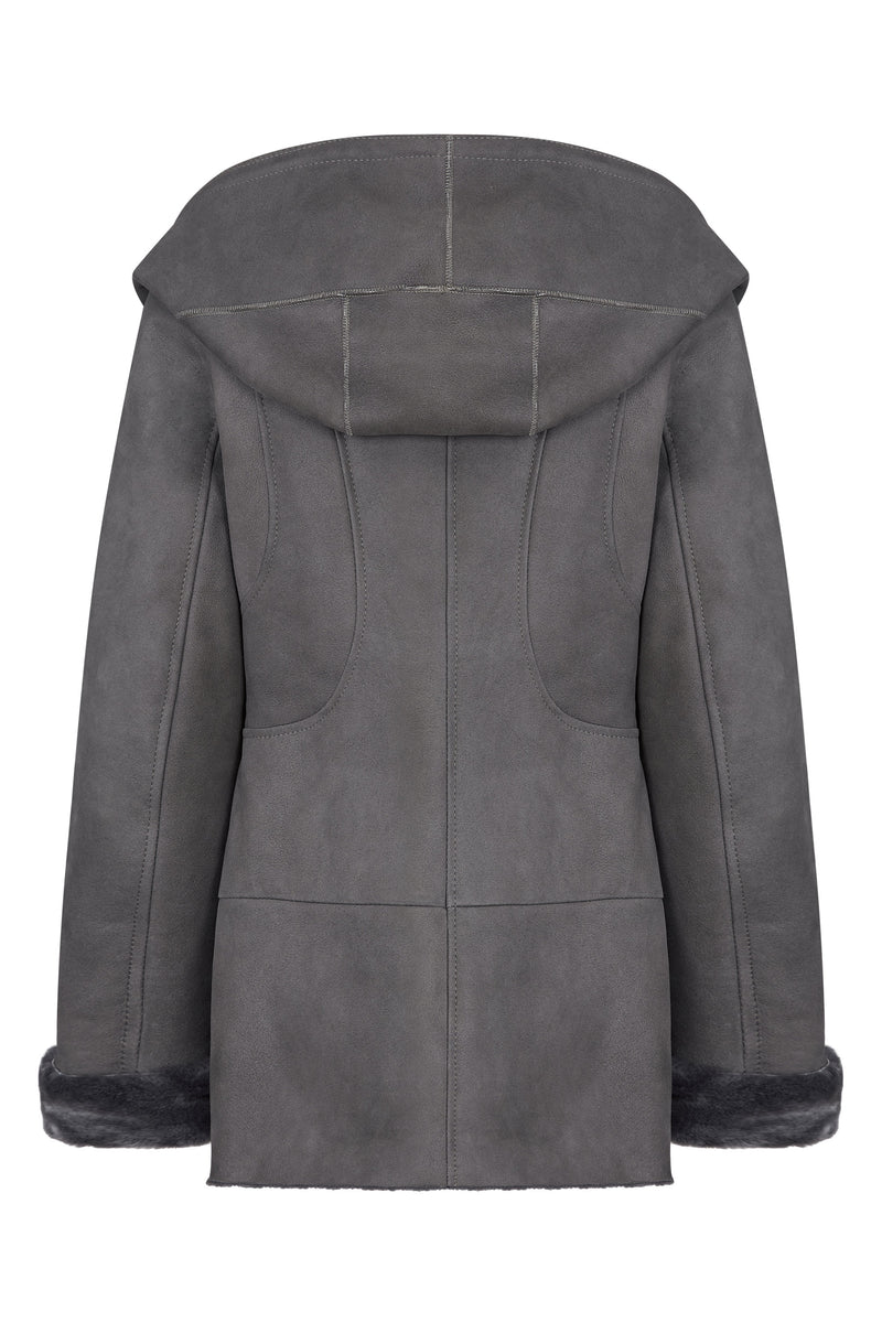 Hooded Shearling Jacket Women - Leather Hooded Jacket