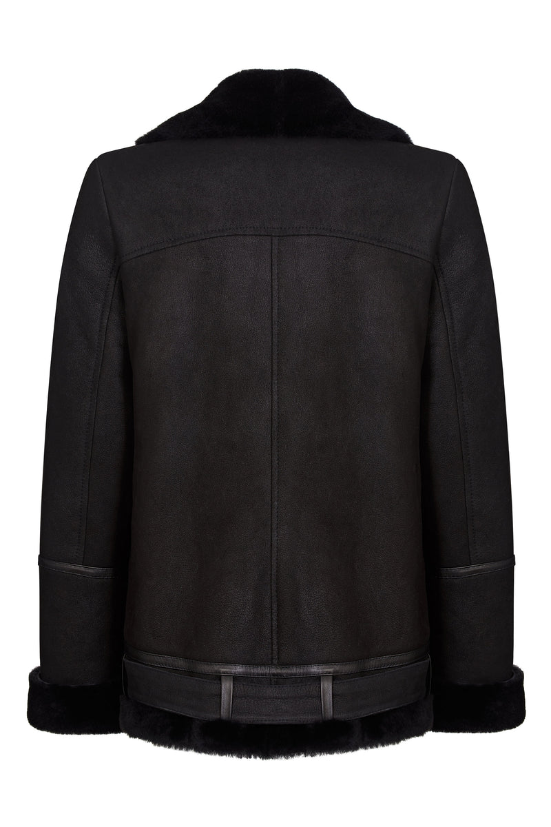 Oversized Aviator Jacket - Shearling Leather Jacket Women